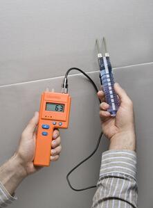 Pin-type moisture measuring devices use in-situ probes to penetrate the concrete and get a reading from within.