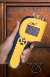 The RDM-3's built-in temperature correction feature helps it get accurate readings even when building materials are cold.