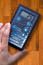 Pinless moisture meters can quickly detect problematic moisture pockets so that they can be dealt with before the installation.