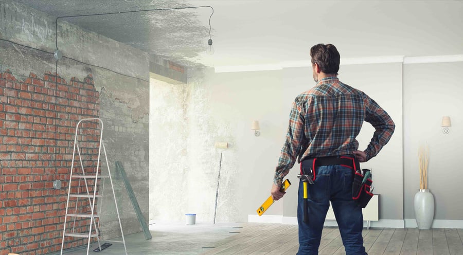 Contractor Inspecting Work in Progress