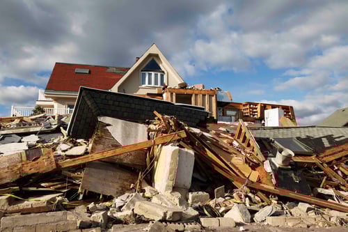 House Destroyed by Hurricane Damage