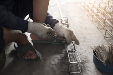 Measuring moisture when laying down concrete.