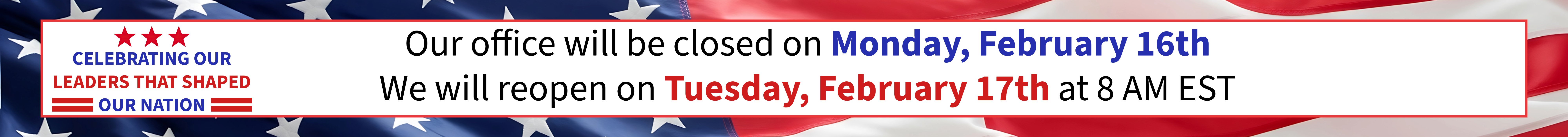 2026 Presidents Day Banner